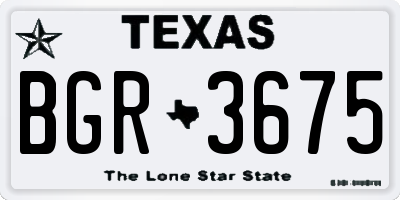 TX license plate BGR3675