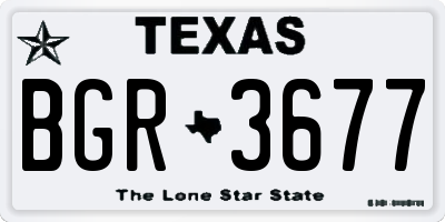 TX license plate BGR3677