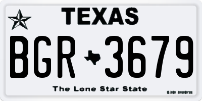TX license plate BGR3679