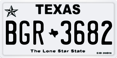 TX license plate BGR3682
