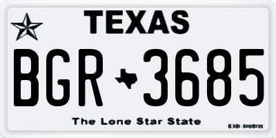 TX license plate BGR3685