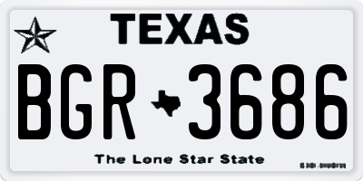 TX license plate BGR3686