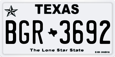 TX license plate BGR3692