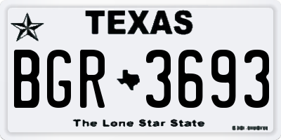 TX license plate BGR3693