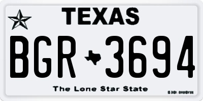 TX license plate BGR3694