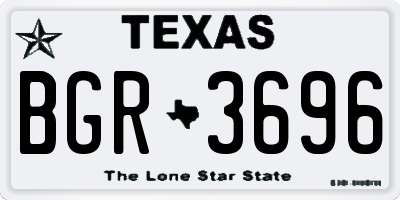 TX license plate BGR3696