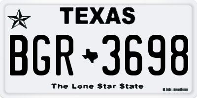 TX license plate BGR3698