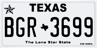 TX license plate BGR3699