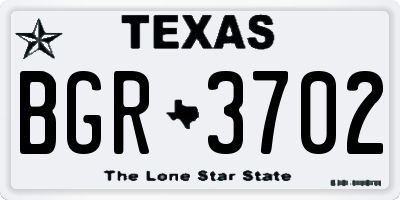 TX license plate BGR3702