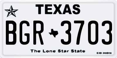 TX license plate BGR3703