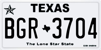 TX license plate BGR3704