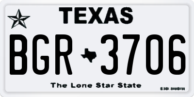 TX license plate BGR3706