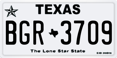 TX license plate BGR3709