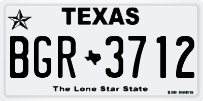 TX license plate BGR3712