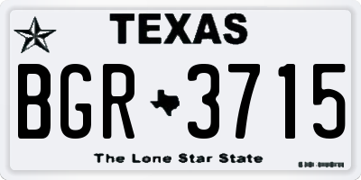 TX license plate BGR3715