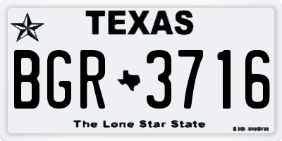 TX license plate BGR3716