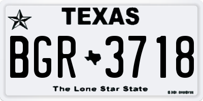 TX license plate BGR3718