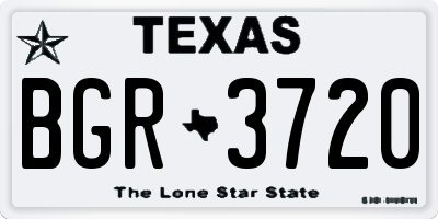 TX license plate BGR3720