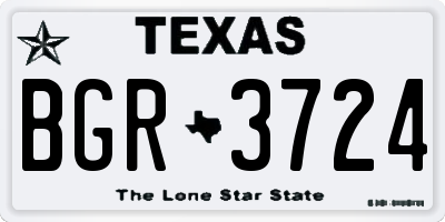 TX license plate BGR3724