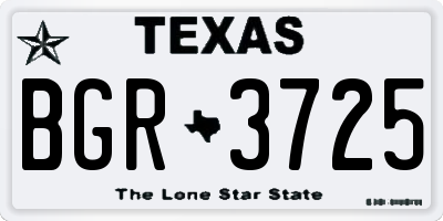 TX license plate BGR3725
