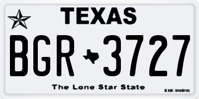 TX license plate BGR3727