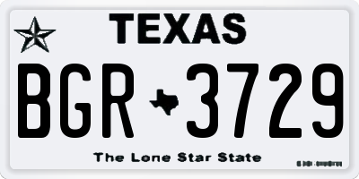 TX license plate BGR3729