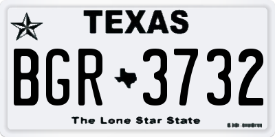TX license plate BGR3732