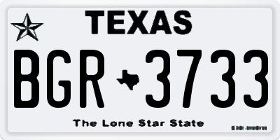 TX license plate BGR3733
