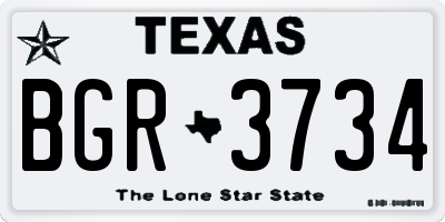 TX license plate BGR3734