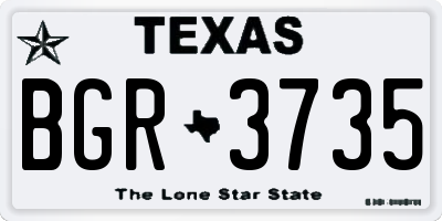 TX license plate BGR3735