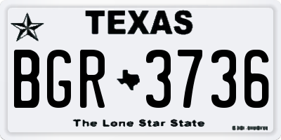 TX license plate BGR3736