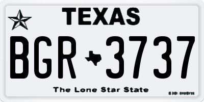 TX license plate BGR3737