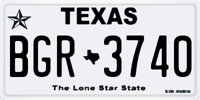 TX license plate BGR3740