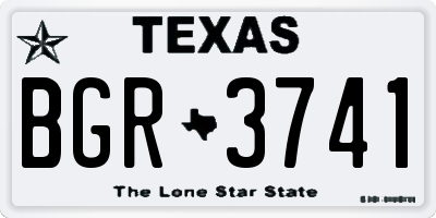 TX license plate BGR3741