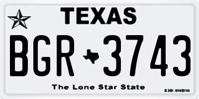 TX license plate BGR3743