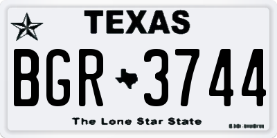 TX license plate BGR3744