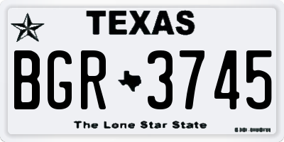 TX license plate BGR3745