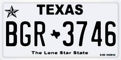 TX license plate BGR3746