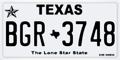TX license plate BGR3748