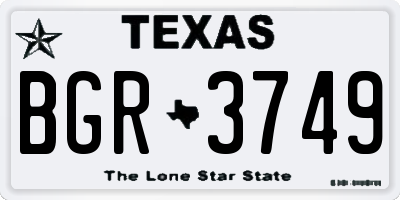 TX license plate BGR3749
