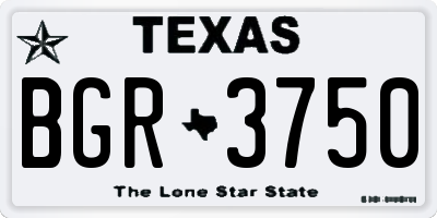 TX license plate BGR3750