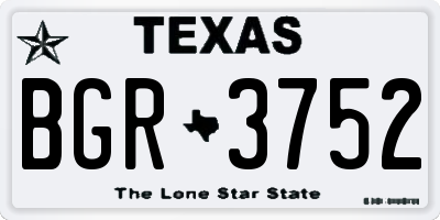 TX license plate BGR3752