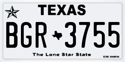 TX license plate BGR3755