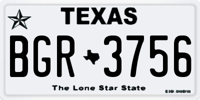 TX license plate BGR3756