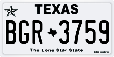 TX license plate BGR3759