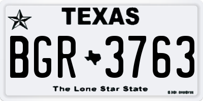 TX license plate BGR3763