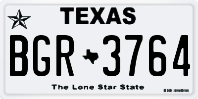 TX license plate BGR3764