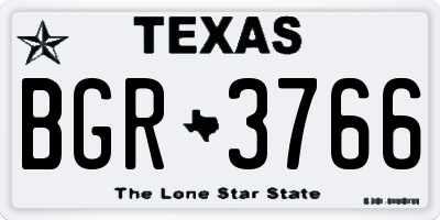 TX license plate BGR3766