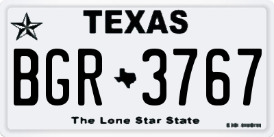 TX license plate BGR3767