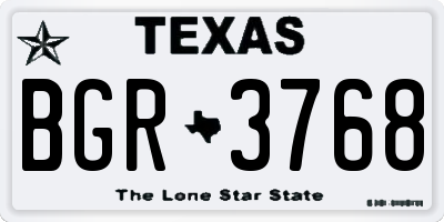 TX license plate BGR3768